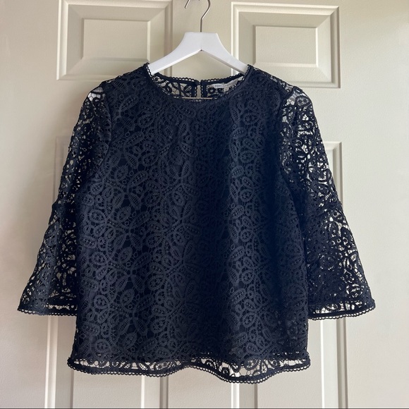 Rebecca Minkoff Black Lace Jade Top L NWT - Picture 4 of 14